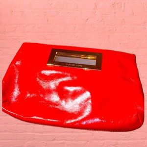Michael Kors Red Berkley Clutch Purse